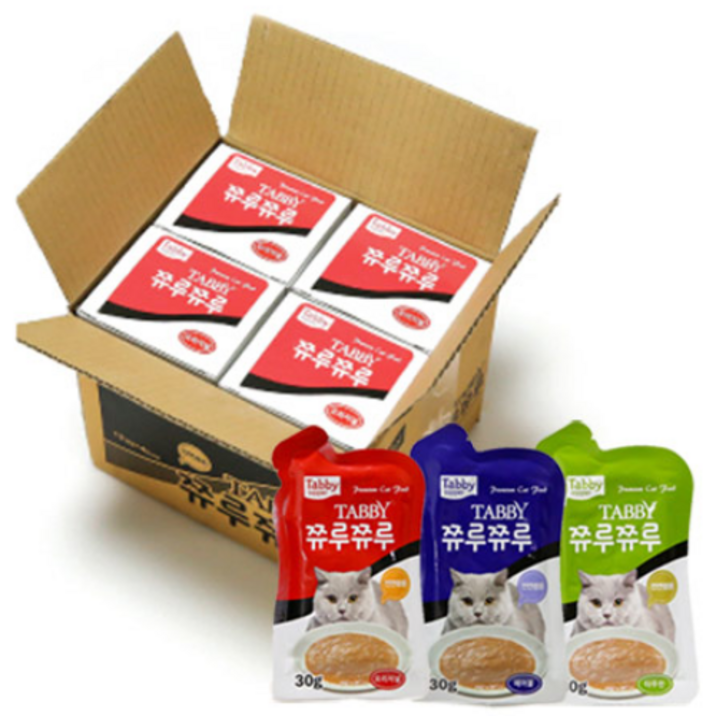 테비 쮸루쮸루 30g 48개 1박스 파우치, 48개, 4종콤보치킨포함