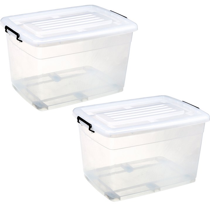 마이닝 멀티 투명 리빙박스 160L, 2개, 투명