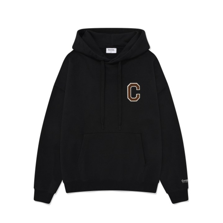 국내배송 커버낫 C 로고 후디 블랙