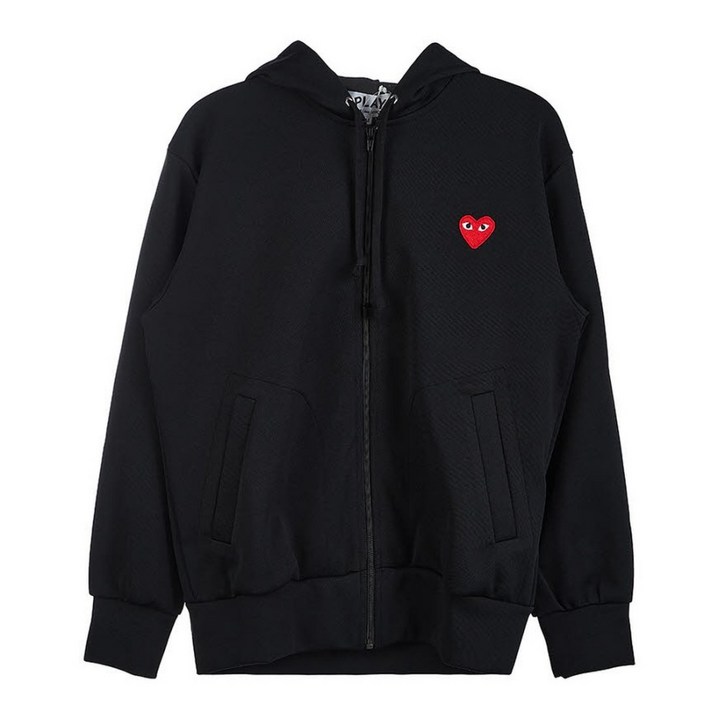 국내매장판 꼼데가르송 COMME DES GARCONS 남성 하트 로고 패치 후드 집업 블랙 P1T172 BLACK 국내매장판 꼼데가르송 COMME DES GARCONS 남성 하트 로고 패치 후드 집업 블랙 P1T172 BLACK