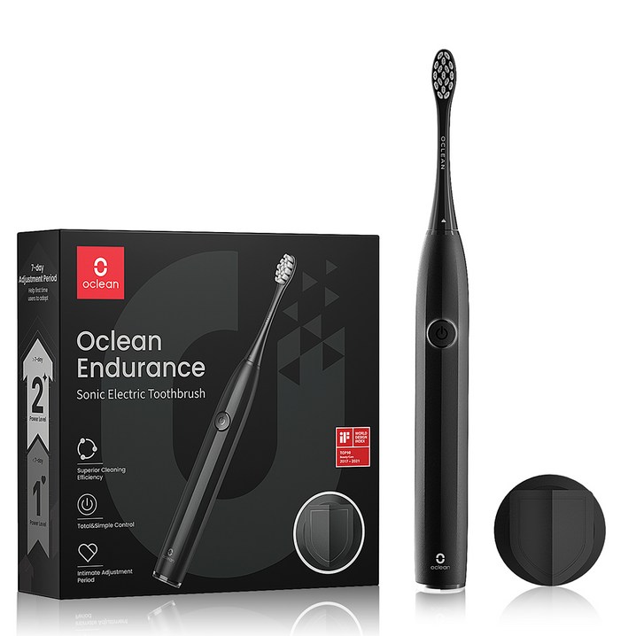 정식수입 국내AS 오클린Oclean Endurance 초보자 입문 전동칫솔 신혼선물 커플선물, 블랙