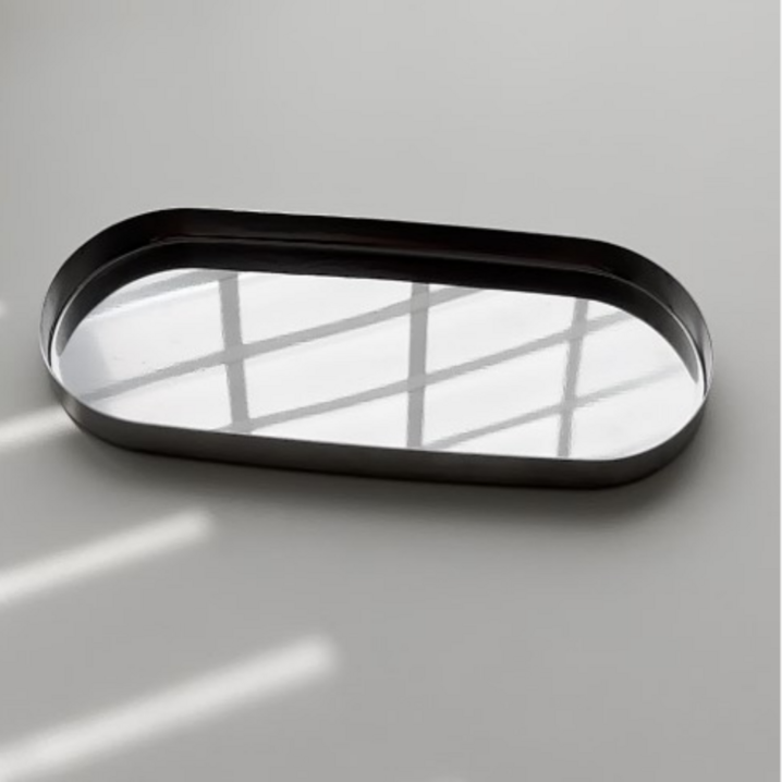 마르살롱 악세사리 트레이 차키 반지 소품 트레이 스테인리스 실버 트레이 23cmx9.5cm, 실버