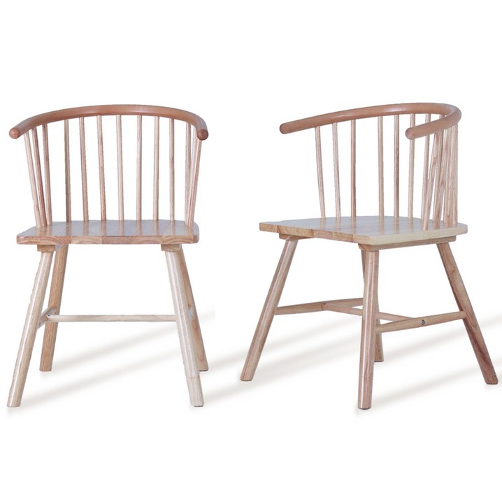 비올라 체어 식탁 카페 고무나무 원목 인테리어의자, 2개, 내추럴