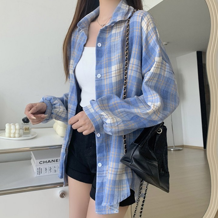 노이디제이 체크무늬 벌룬소매 오버핏 남방 DJ1047 노이디제이 체크무늬 벌룬소매 오버핏 남방 DJ1047