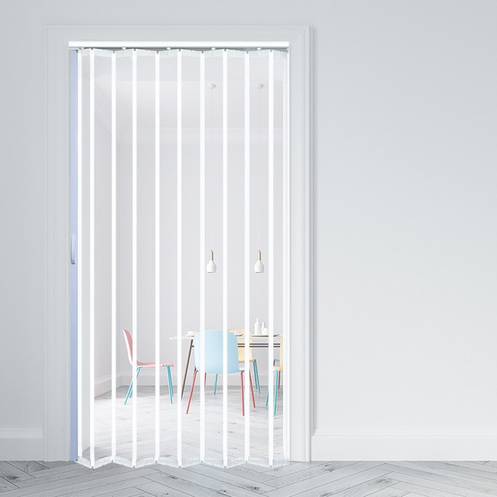 이케이몰 자바라 문 커튼 접이식 슬라이딩 홀딩 도어 투명 사이즈 선택 및 기재