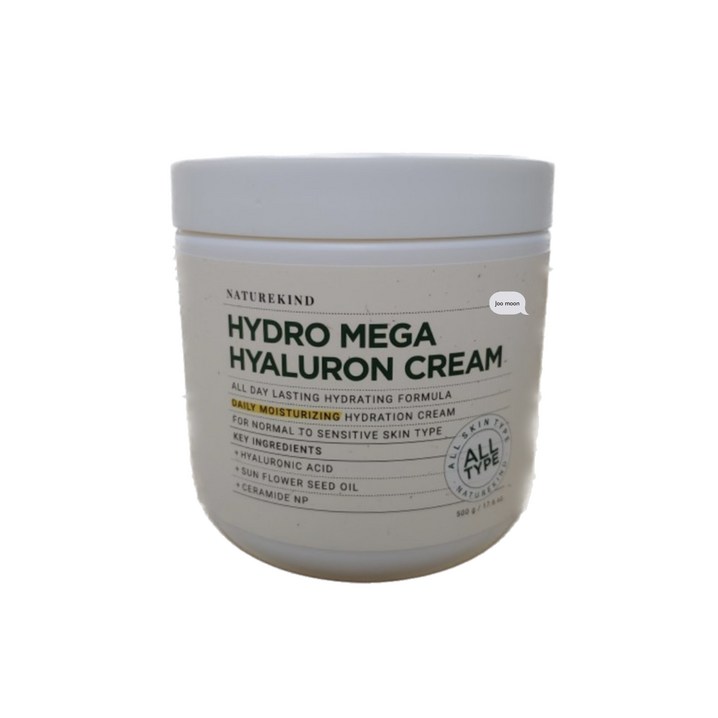 정품 네이처카인드 히알루론 만능 크림 500g,1개 얼굴 바디 영양 아이 크림 대용량 민감 피부 눈밑 주름 잔주름 속건조 수분크림, 500g, 1개