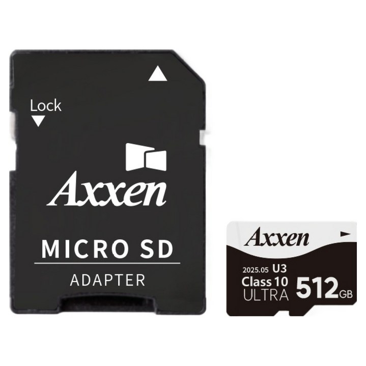 액센 초고속 U3 ULTRA 홈캠 블랙박스 메모리 Micro SD카드  어댑터 세트 MSD53, 1세트, 512GB