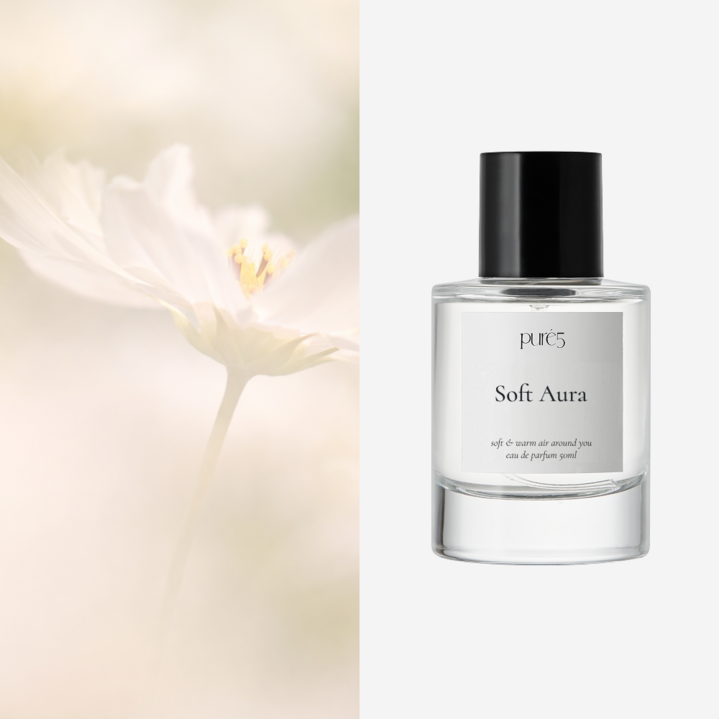 PURE5 뒤돌아보는 잔향 플로럴 머스크 비누향 향수 SOFT AURA