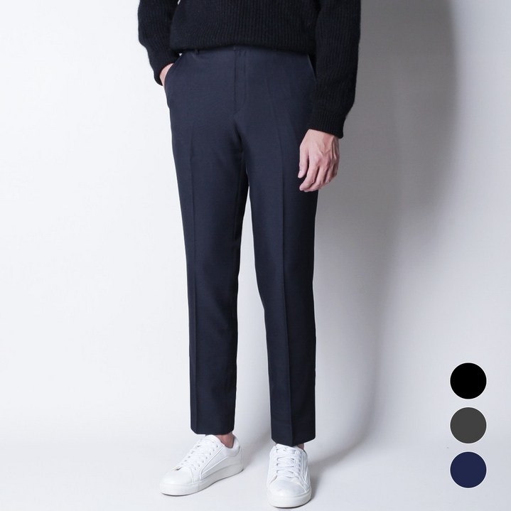 [디아웃핏]남성 프리미엄 히든밴딩 슬랙스 기본핏 테이퍼드 스판 링클프리 사계절 간절기 남자 정장바지 팬츠