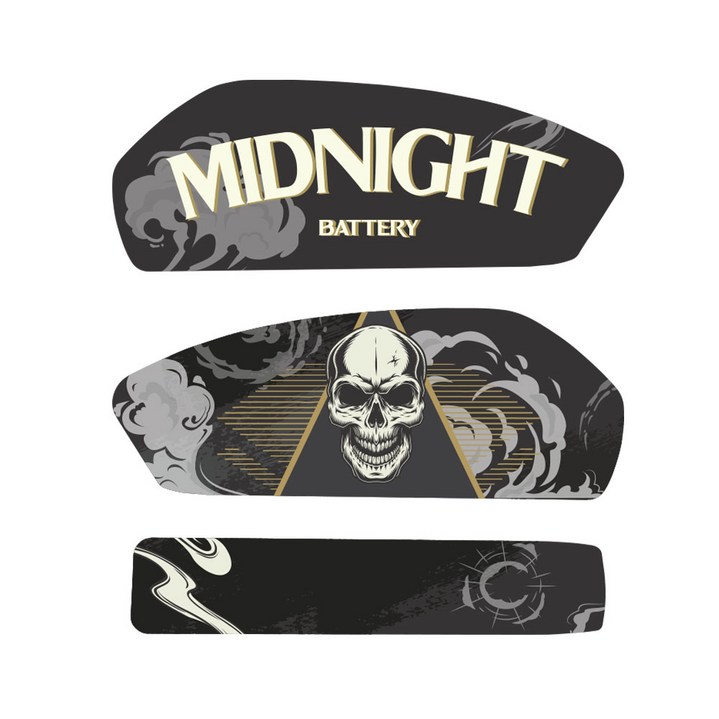 SUPER73 배터리 커스텀 스티커 23종  슈퍼73 전기자전거 자토바이 악세사리 S2 R S1 RX Y1 13 1500w 리튬배터리, 1세트, 10S2R series 미드나잇 블랙