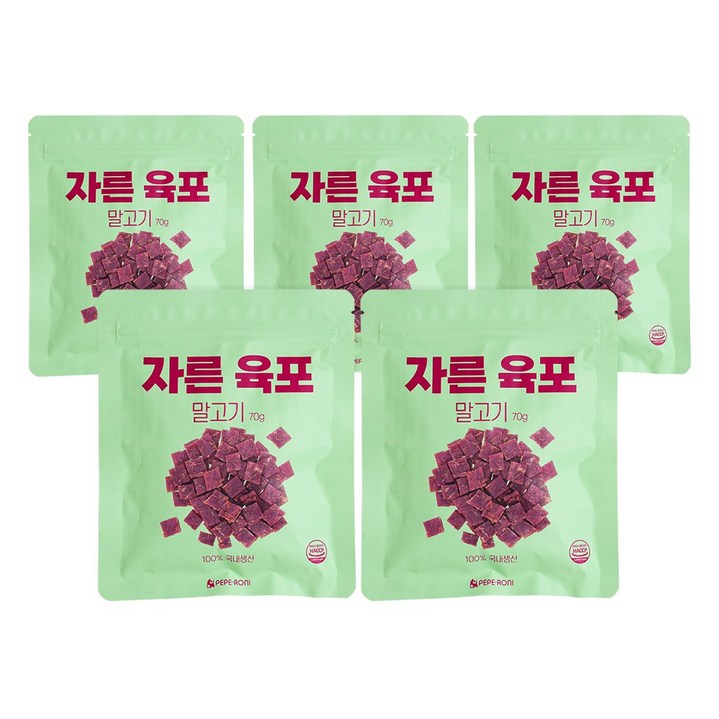 (유통기한 25년8월12일) 페페로니 자른육포 말고기 70g 세트, 5개