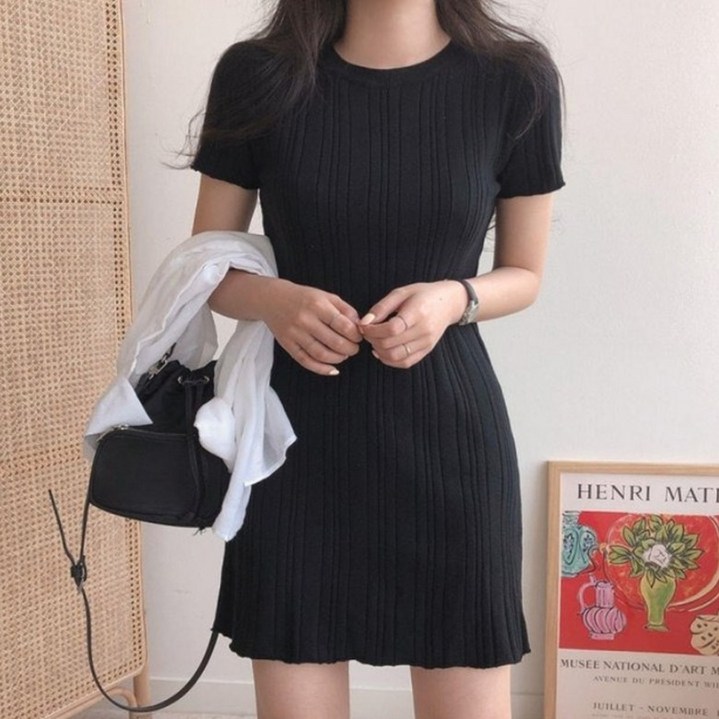 VERIT 데일리 반팔 미니 원피스 갓성비 드레스 VT410