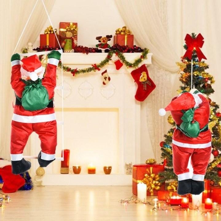 메리 크리스마스 대형 밧줄 사다리 산타 할아버지 풍선