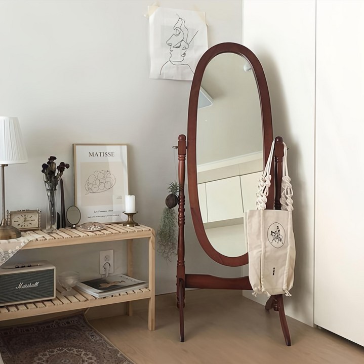 퀸앤 원목 전신거울