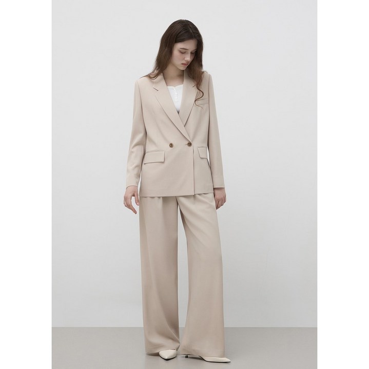 잇미샤 셋업 더블 브레스티드 자켓 ITQ4BJK60A  투턱 벨티드 와이드 팬츠 ITQ4BPT60A 3091004