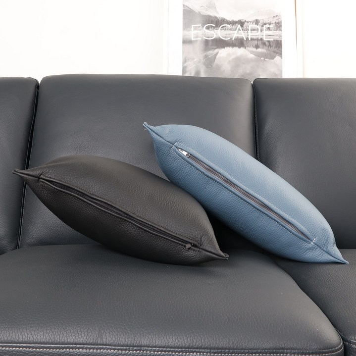 [조브라운] 천연 통가죽 사각 쿠션, 초코