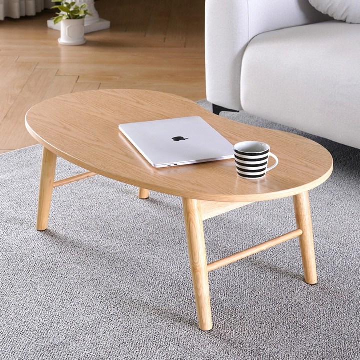 인테리어레시피 원목 접이식 좌식 테이블 거실 소파 좌탁 밥상 E0, 내추럴