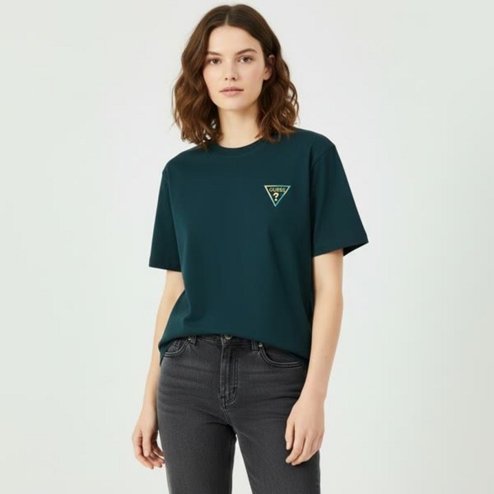 {매장정품} 게스 유니 세미오버핏 등판 삼각 로고 반팔티 NP2KE410 1053141