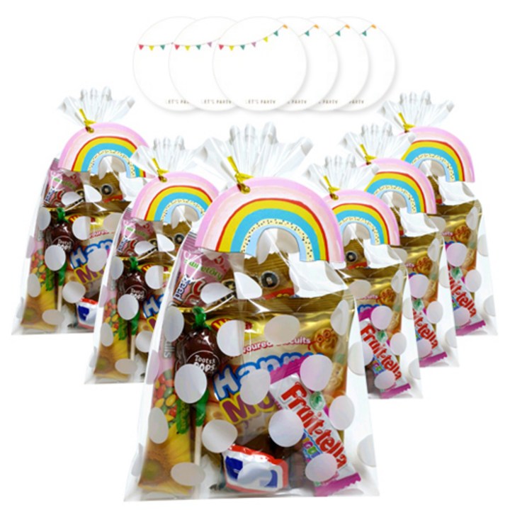어린이집 민트바 무지개 간식 선물세트 6p + 스티커 6p, 간식 선물세트 6p + 스티커 6p, 1세트