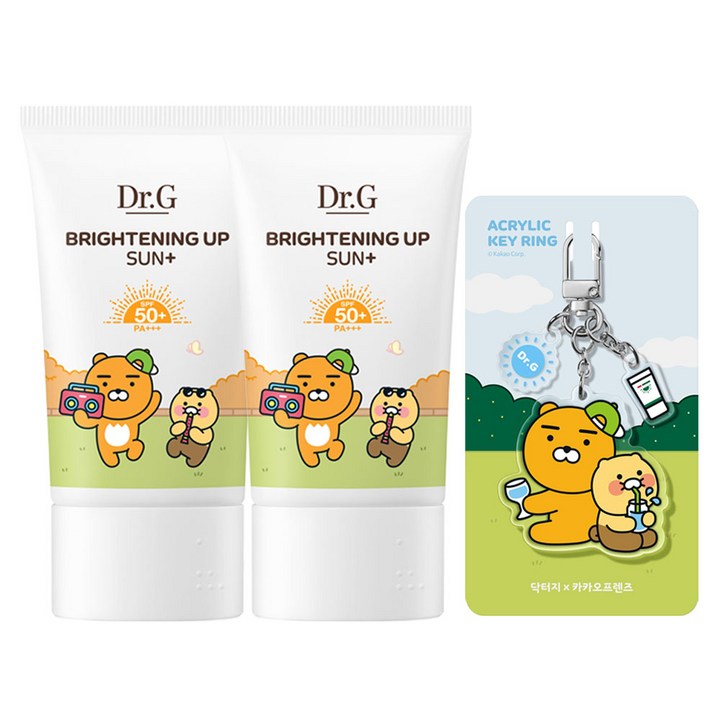 닥터지 브라이트닝 업 선 플러스 선크림 SPF50 PA 50ml x 2p 키링 세트, 1세트, 50ml