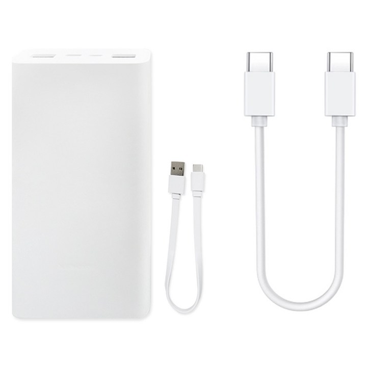 샤오미 7세대 22.5W 대용량 초고속 충전 C타입 휴대용 보조배터리 20000mAh  스토리링크  CtoC 케이블 30cm 세트