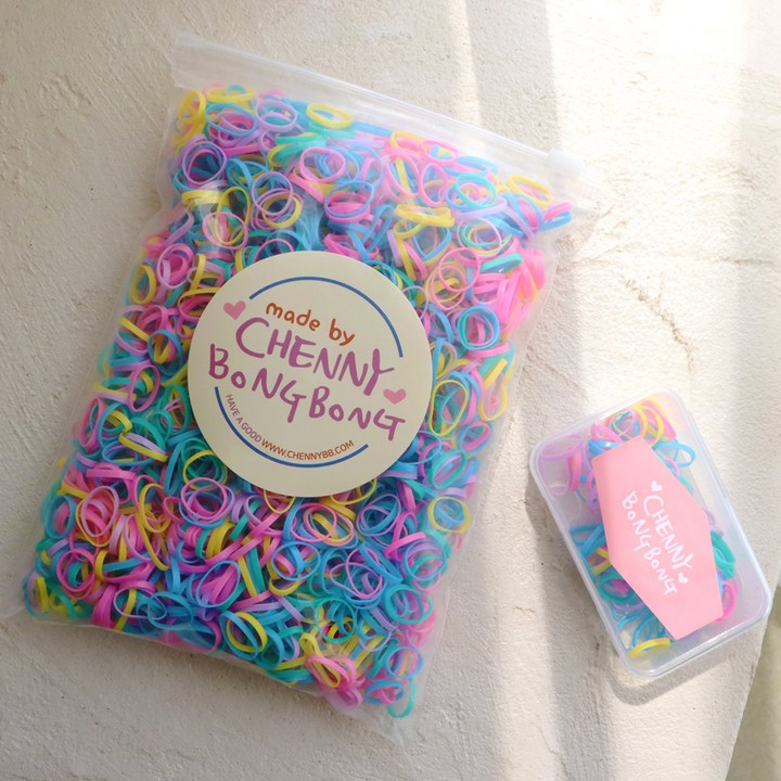 채니봉봉 여아용 대용량 고무줄 100g  휴대용 케이스