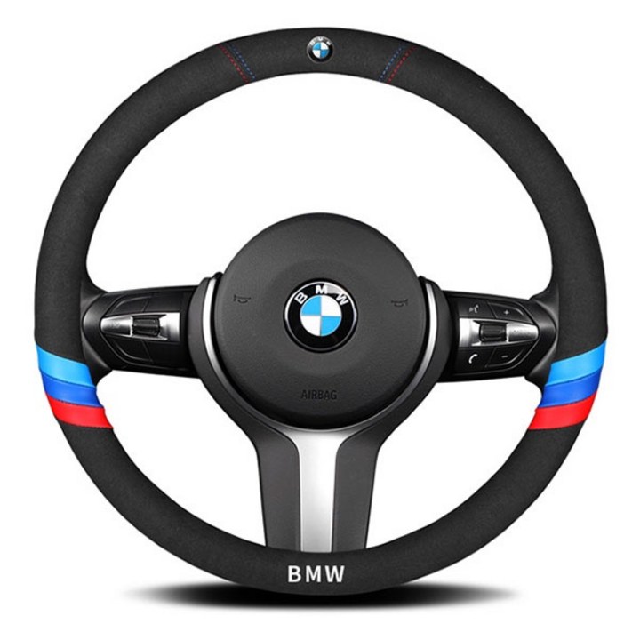 bmw핸들 BMW 알칸타라 스웨이드 사계절 M스포츠 스티치 핸들커버 튜닝용품