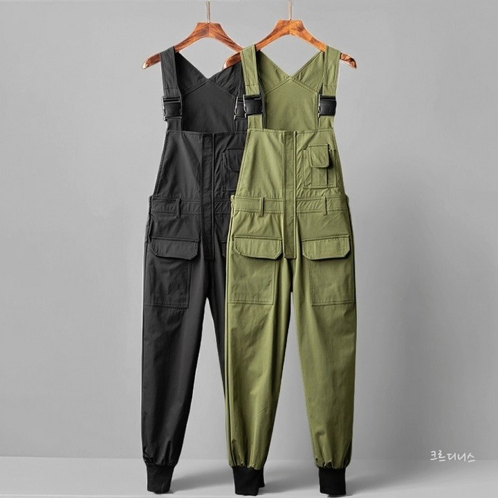스트릿 패션 멜빵 작업복 남녀겸용 조거 워커 점프수트