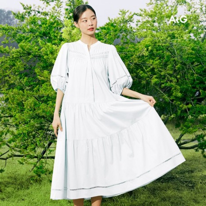 [론칭가 79,900원] 더엣지 핀턱 레이스 원피스