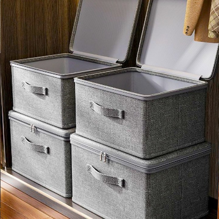 레디박스 대용량 손상 걱정없는 지퍼 커버형 다용도 수납 이불 의류 옷 정리함, 5개, 딥그레이