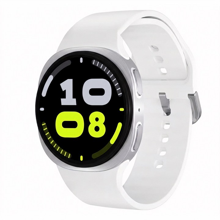 GS Watch 8M 스마트워치 한국어 지원 스마트폰 연동 건강 관리 운동 스포츠 워치 위치 정보 연동, 화이트 44mm  블루투스