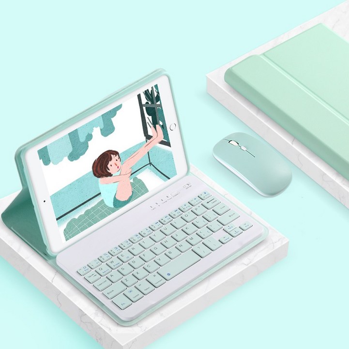 핀흔 아이패드 시리즈 한글 블루투스 키보드 마우스 케이스 세트 애플펜슬 수납, 민트, 아이패드 에어4에어5 핀흔 아이패드 시리즈 한글 블루투스 키보드 마우스 케이스 세트 애플펜슬 수납, 민트, 아이패드 에어4에어5