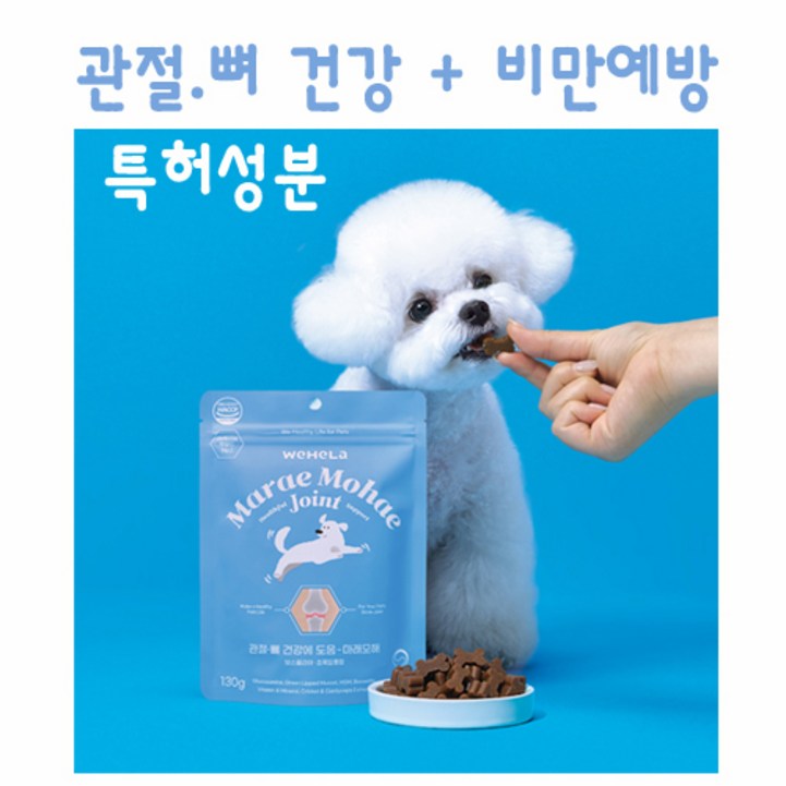 마래모해 관절.뼈.슬개골 강아지 관절영양제, 비만예방, 알러지케어, 면역력강화, 최대40일급여, 1개