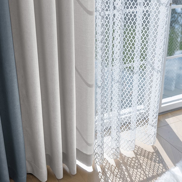 지나송 보노 화이트에디션 아일렛 봉포함 암막커튼 세트