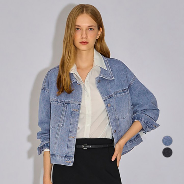 쉬즈미스 여성용 캐주얼 루즈핏 데님 자켓 SAMJKO32010