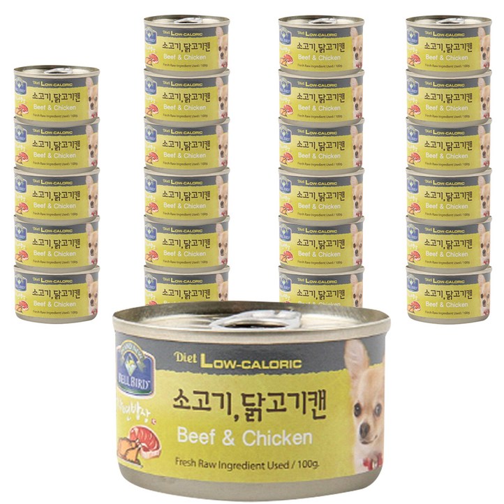 벨버드 자연밥상 소고기닭고기 강아지 간식 캔