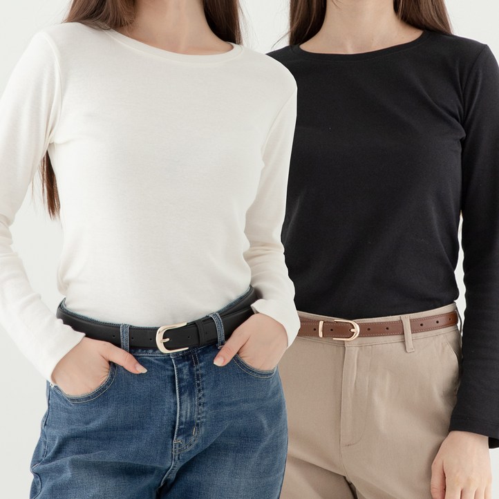 ELLE PARIS 데일리 긴팔 잔골지 기본 티셔츠 2pc set ELLE PARIS 데일리 긴팔 잔골지 기본 티셔츠 2pc set