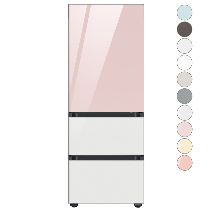 색상선택형 삼성전자 비스포크 김치플러스 3도어 키친핏 냉장고 313L 방문설치