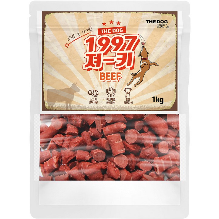 더독 1997 져키 강아지 간식, 비프맛, 1kg, 1개 더독 1997 져키 강아지 간식, 비프맛, 1kg, 1개