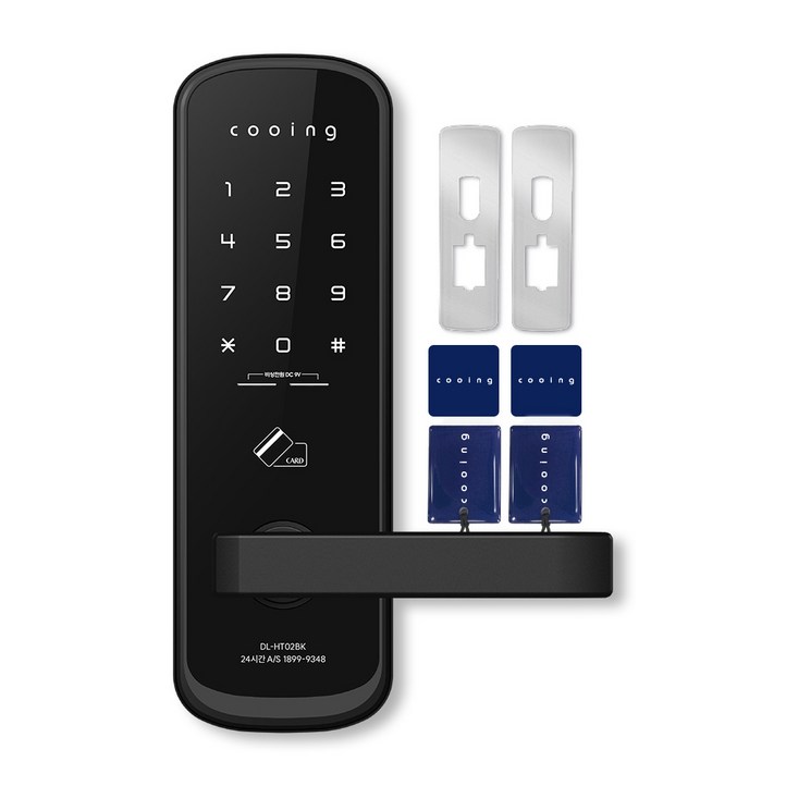 쿠잉전자 무타공 디지털 도어락  보강판 세트 DLHT02BK, DLHT02BK, 방문설치