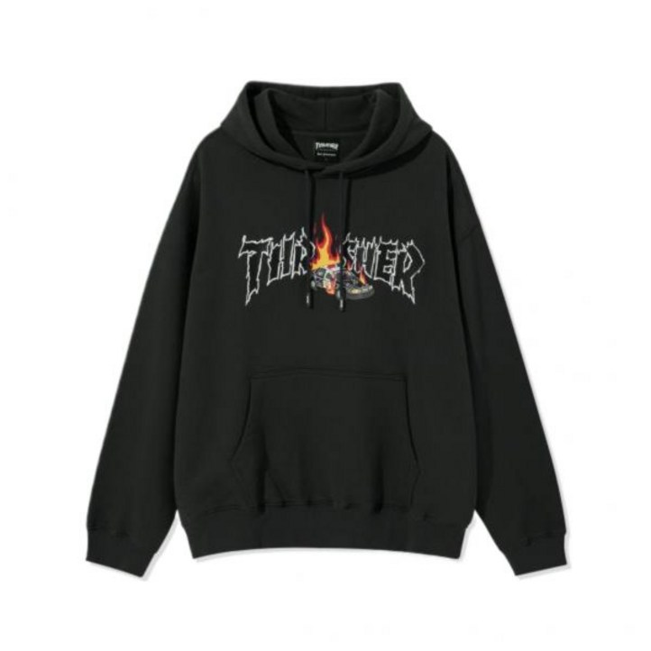 트래셔 THRASHER 버닝카 그래픽 후디 차콜 매장정품 156537