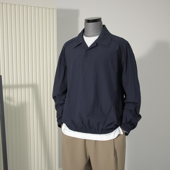 가넷옴므 GBW31307 ﻿OVERFIT SHIRT 밴딩 튜닉 셔츠 다크네이비