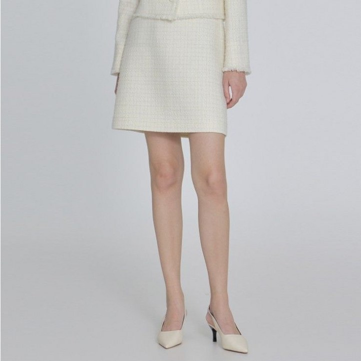 백화점 정품 25FW 잇미샤 웨이스트 포인트트위드 스커트ITP9WSK550EMA