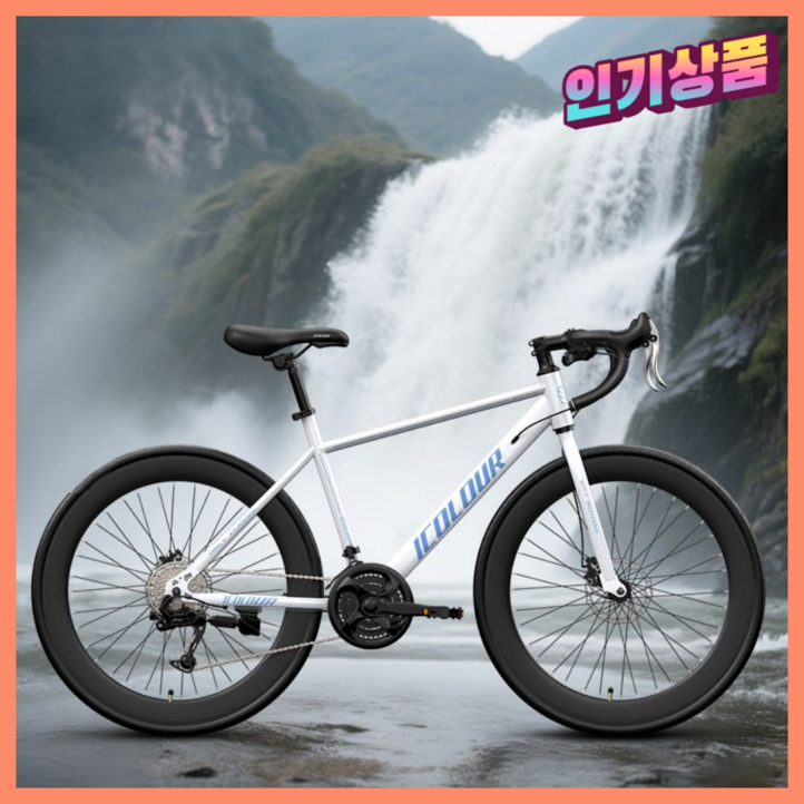 제이픽 입문용 로드 자전거 MTB 산악 산악용 출퇴근 성인 경량 등하교 싸이클 24단 27단, 1개, 175cm, 화이트 블루26인치신장 165180CM30단