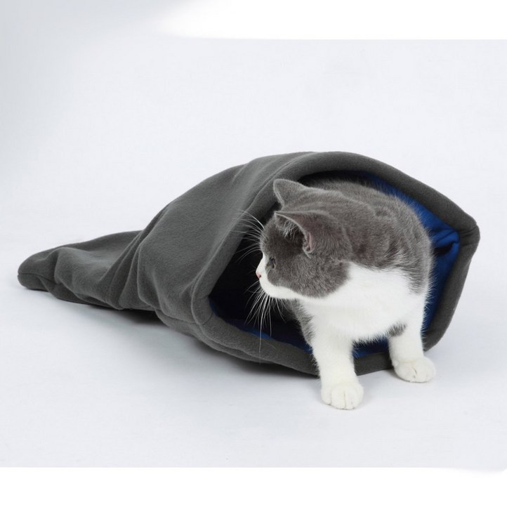XM PET 고양이 휴대용 침낭 숨숨집 담요 쿠션 방석 반려견 반려동물, XM171_블루