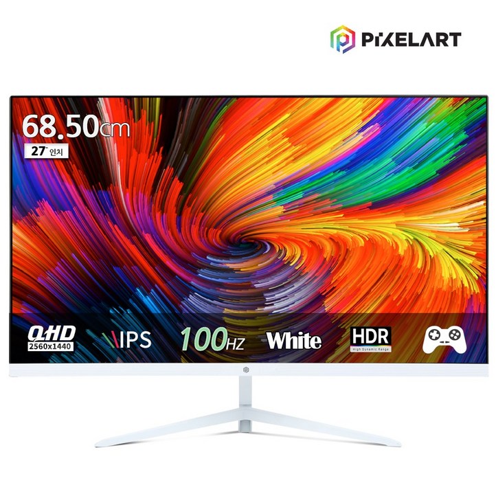 연말이벤트픽셀아트 PIXELART PAQ2710W 화이트 100Hz QHD IPS 27형 모니터 무결점, 68.58cm, PAQ2710W 연말이벤트픽셀아트 PIXELART PAQ2710W 화이트 100Hz QHD IPS 27형 모니터 무결점, 68.58cm, PAQ2710W