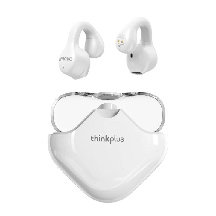 레노버 ThinkPlus XT61 TWS 5.3 골전도 귀걸이 무선 블루투스 이어폰 귀안아픈 이어클립, 화이트 레노버 ThinkPlus XT61 TWS 5.3 골전도 귀걸이 무선 블루투스 이어폰 귀안아픈 이어클립, 화이트