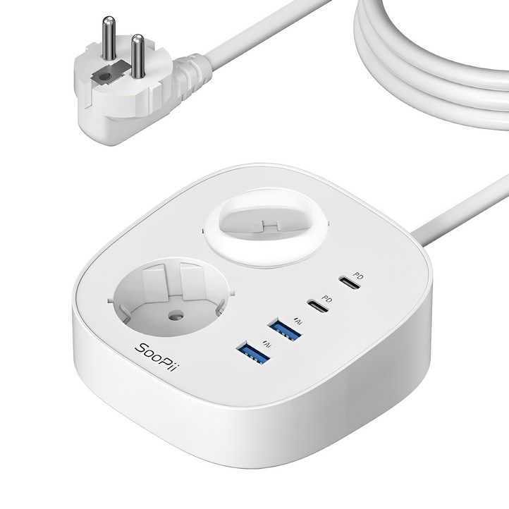 Soopii GaN 65W 초고속충전 2구 콘센트 4000W USB 멀티탭 GC10