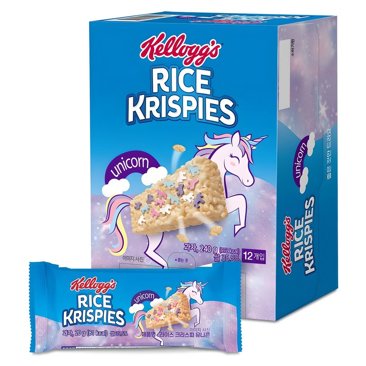 라이스크리스피 유니콘 12p, 240g, 1개 라이스크리스피 유니콘 12p, 240g, 1개