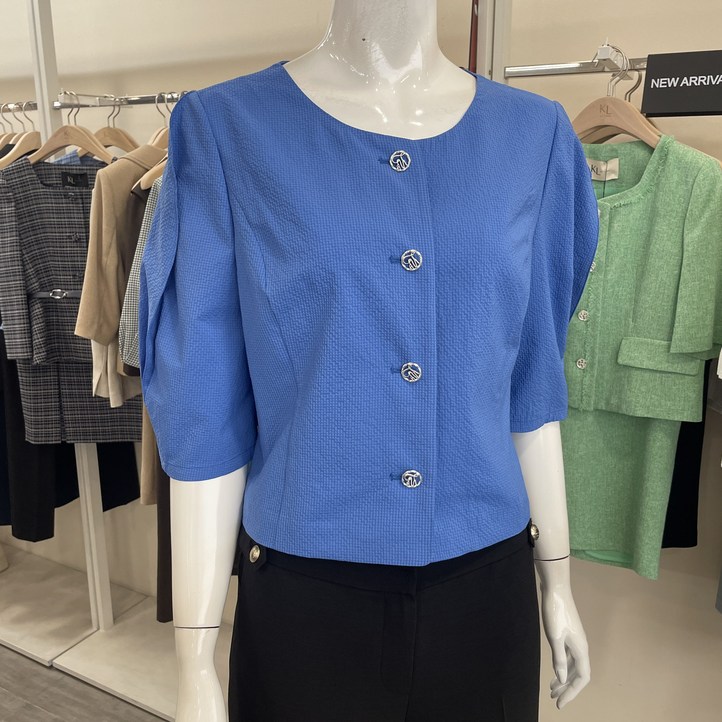 케이엘 KL 슈슈 퍼프소매 크롭 블라우스 bl2ng03oo